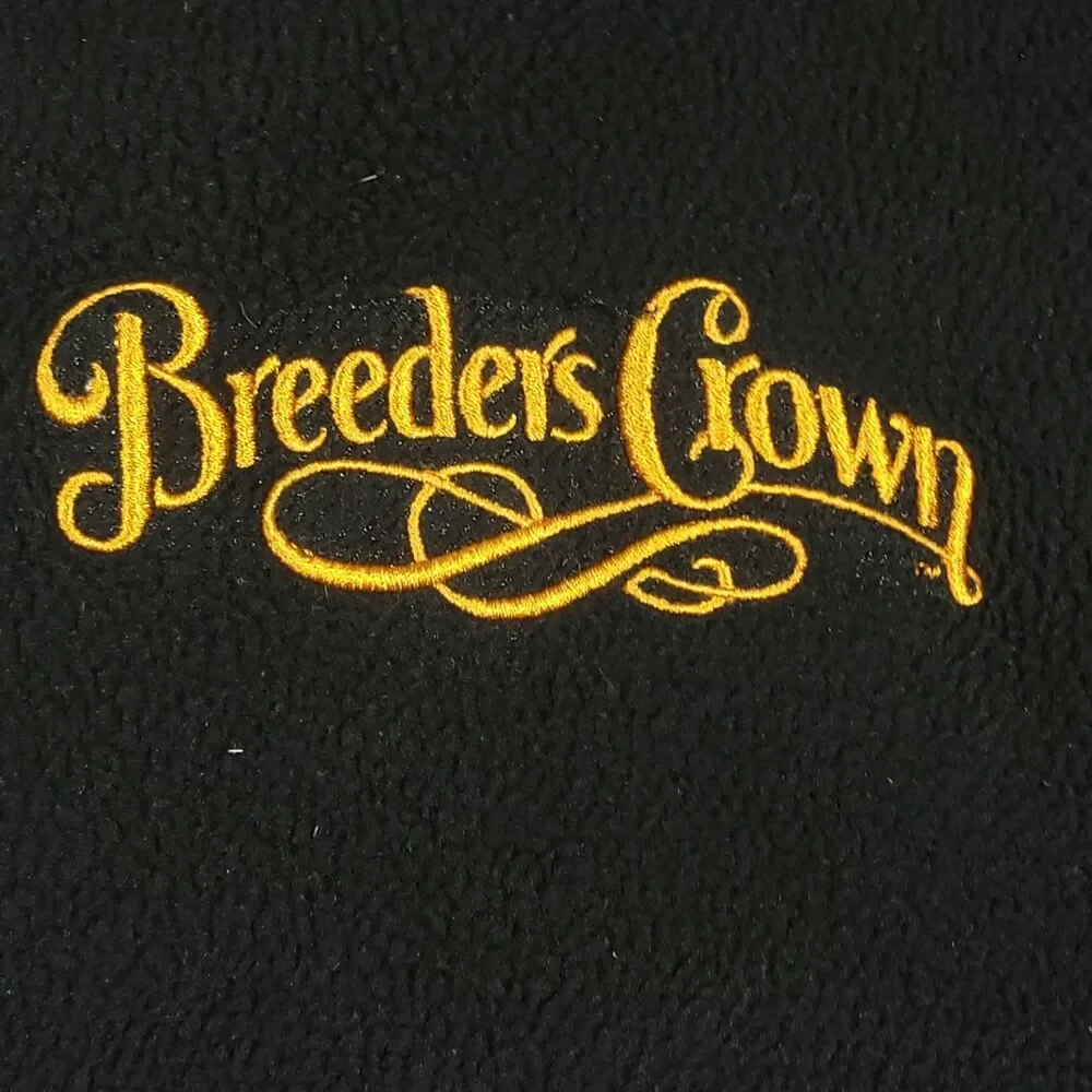 Breeders Crown Fleece Jacket Unisex Black Small Full Zip Harness Racing